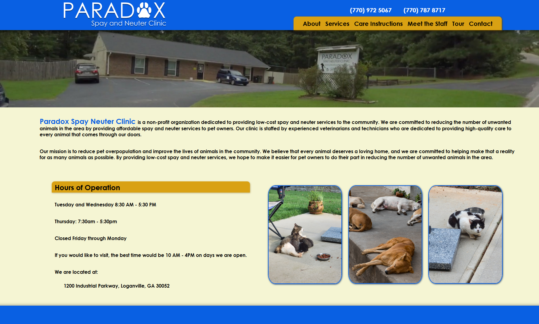 screenshot of the this project's front page